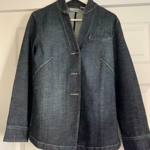 Denim Jacket - Elevated Silhouette with Mandarin Collar
